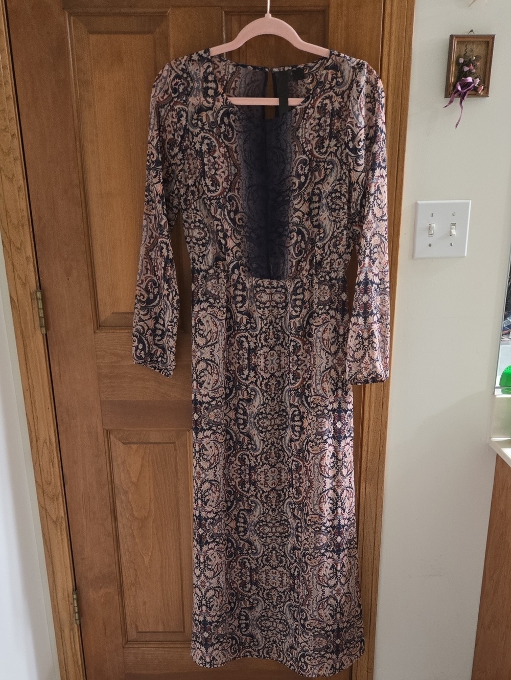 Petticoat Alley Sheer Paisley Maxi Dress See Through Swim Coverup Boho